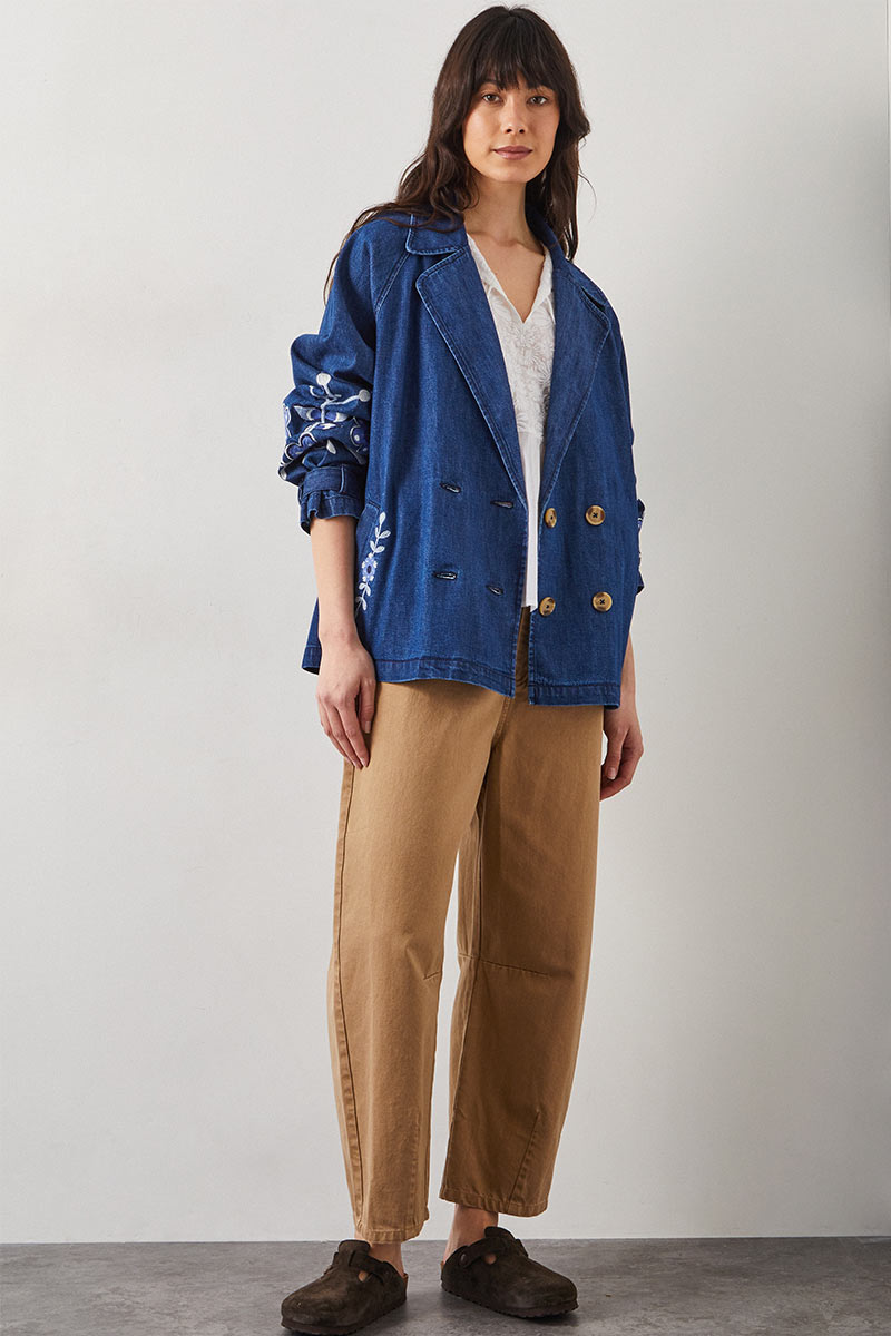 Avalin Denim Embroidered Jacket