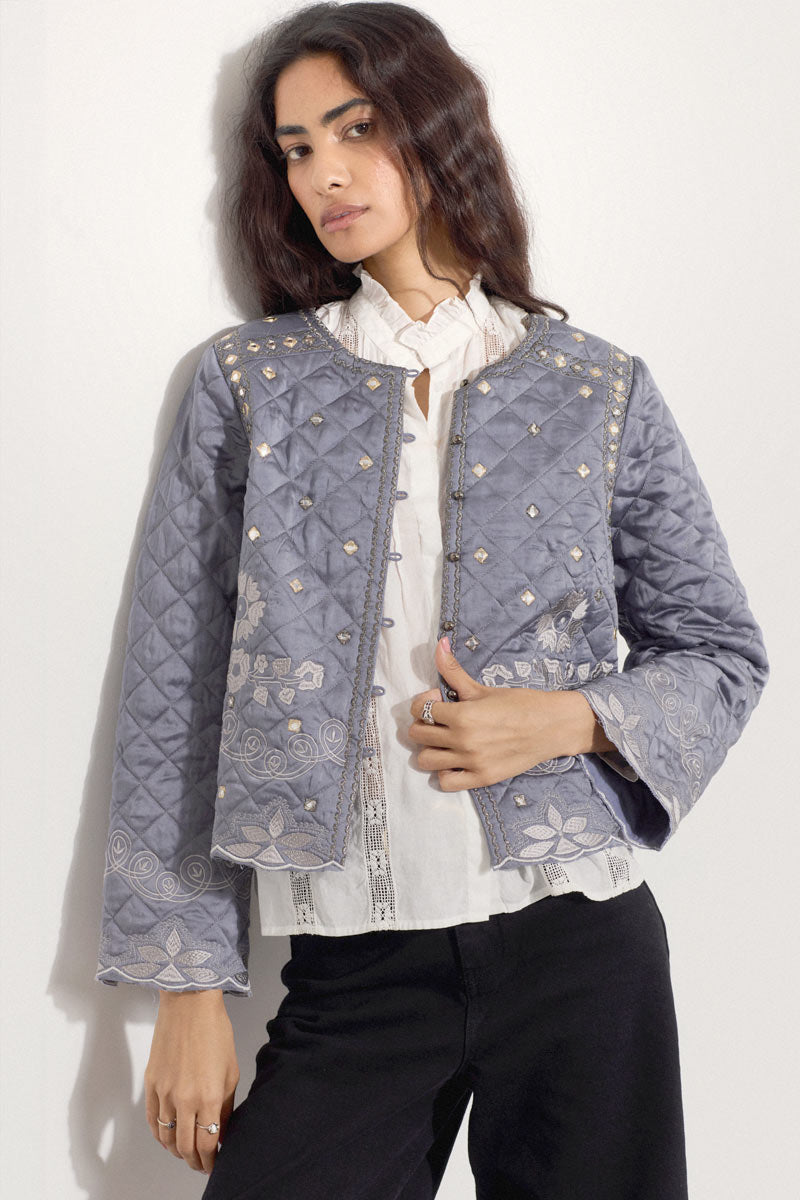 Damia Embroidered Quilted Jacket