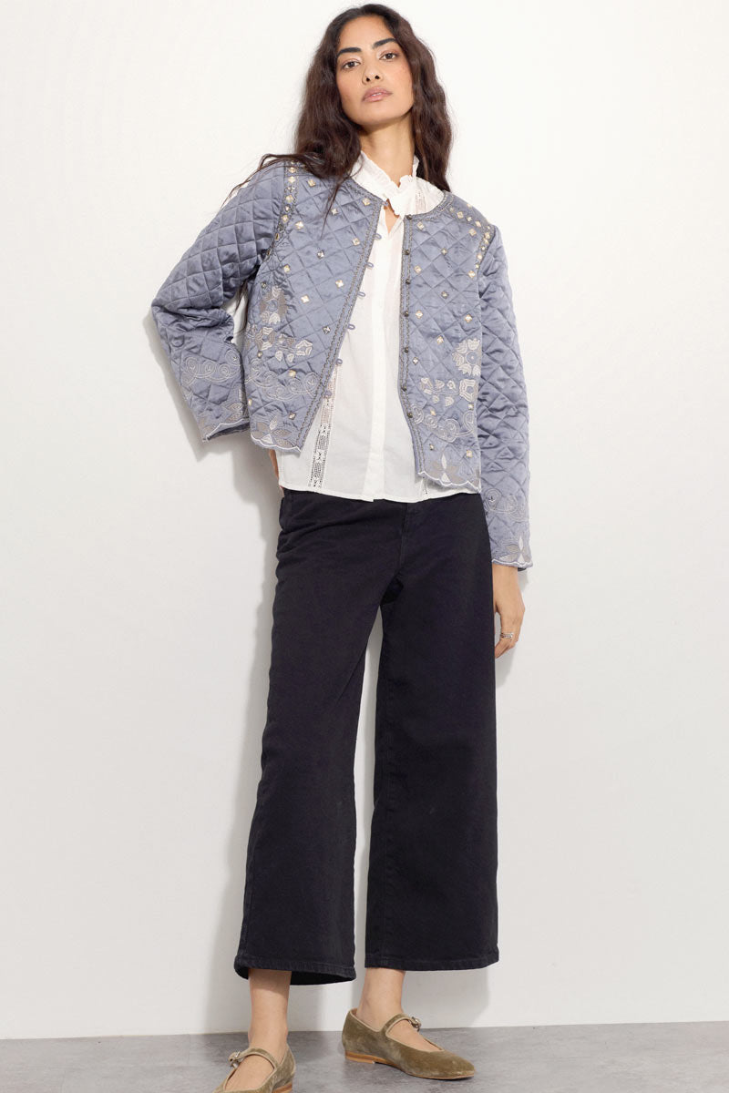 Damia Embroidered Quilted Jacket
