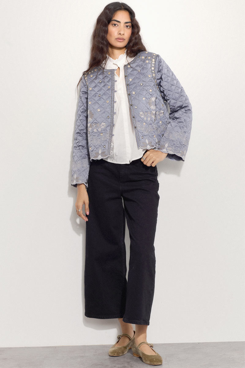 Damia Embroidered Quilted Jacket