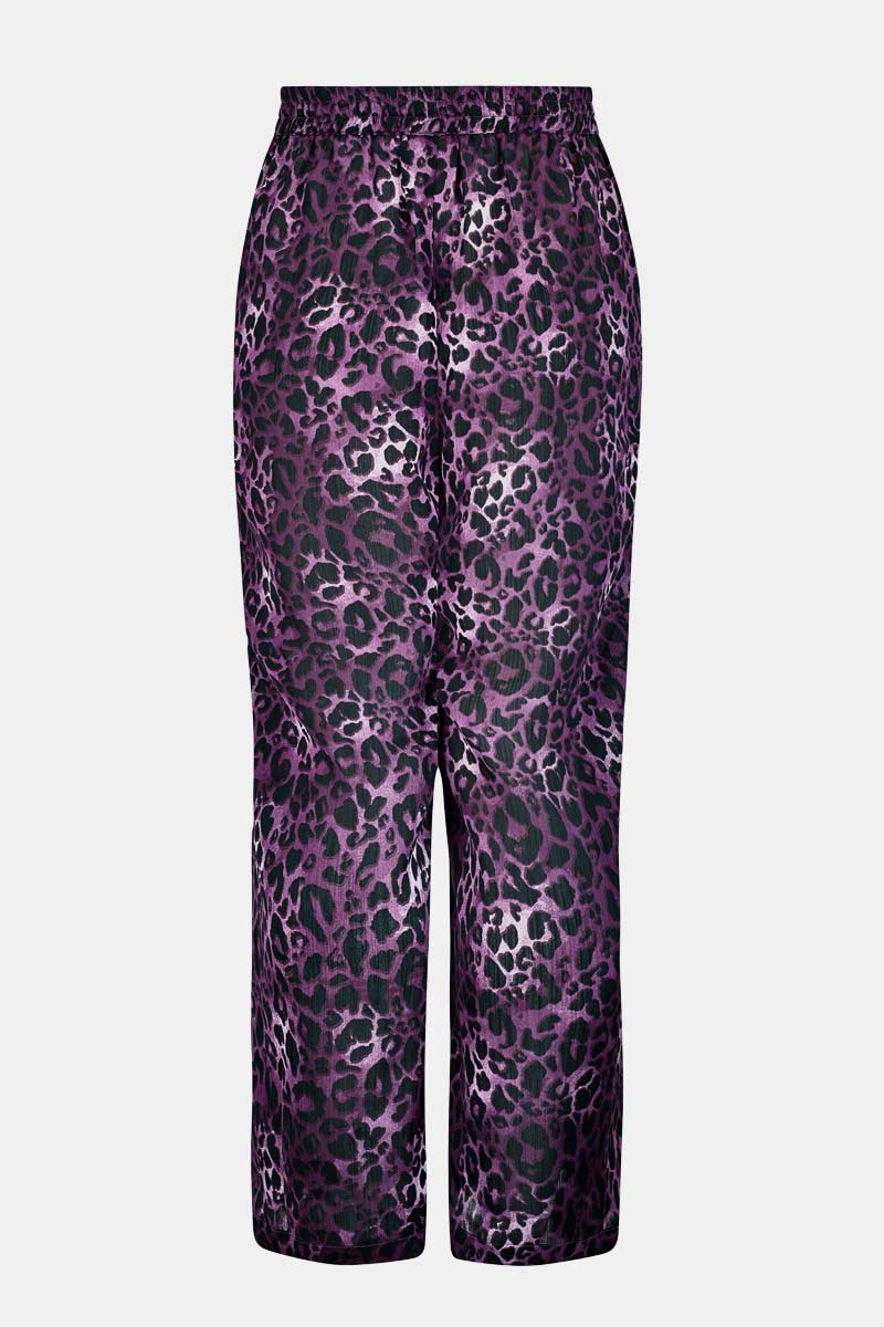 Rhiannon Leopard Print Wide Leg Trousers