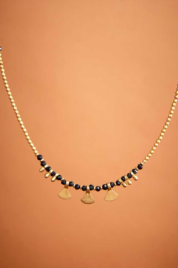 Kirvis Gold & Black Short Necklace