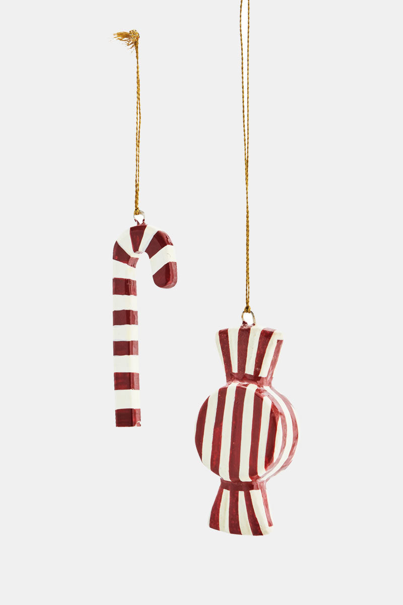 Handmade Paper Mache Candy Christmas Ornaments