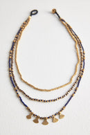 Sutra Gold & Navy Tiered Necklace