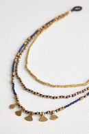 Sutra Gold & Navy Tiered Necklace