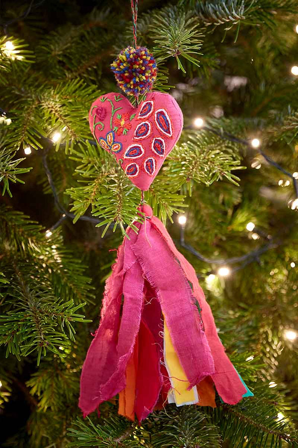 Pink Heart Hanging Ornament
