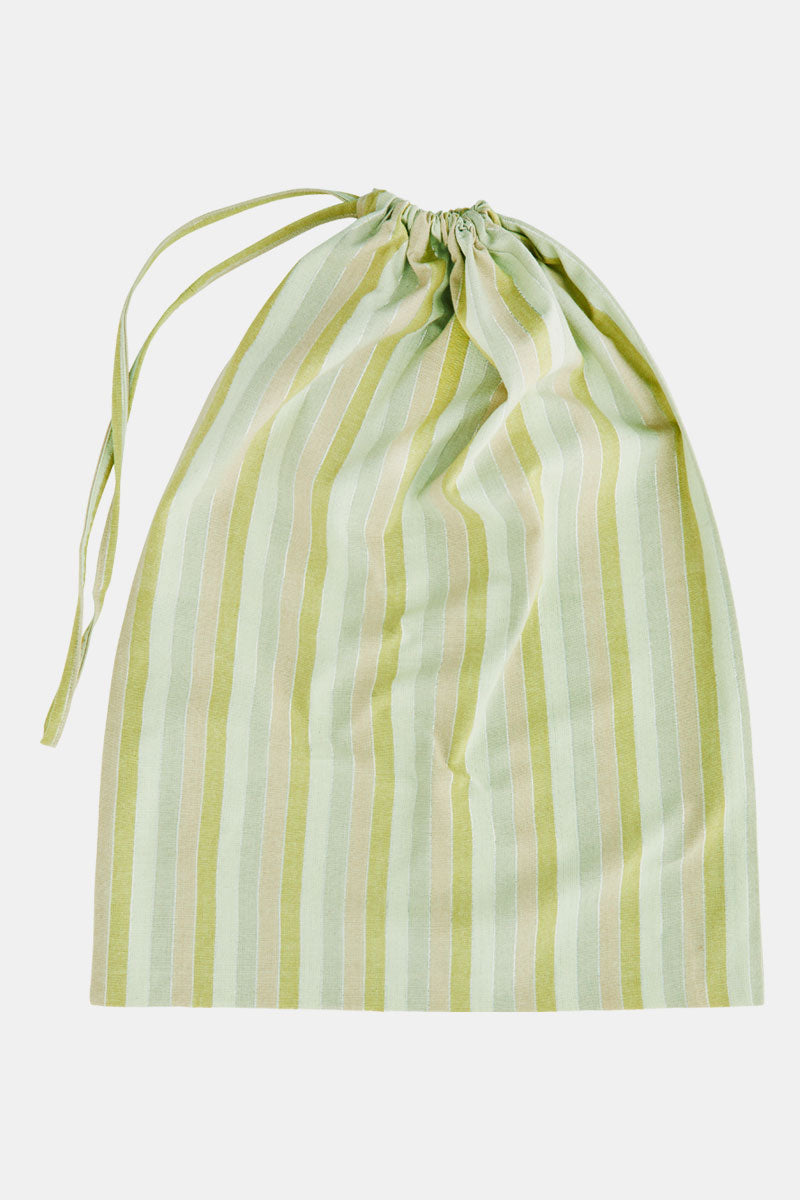 Madam Stoltz Striped Cotton Drawstring Bag