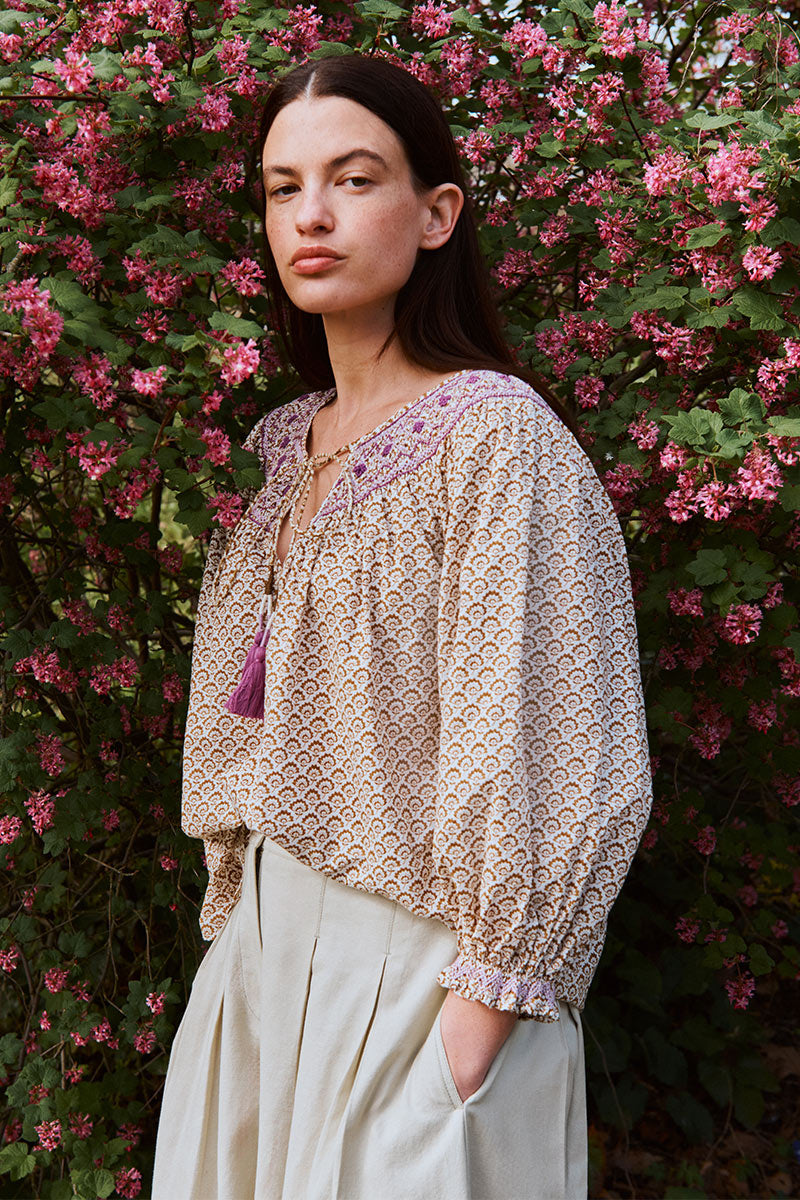 Alina Floral Printed Smocking Top