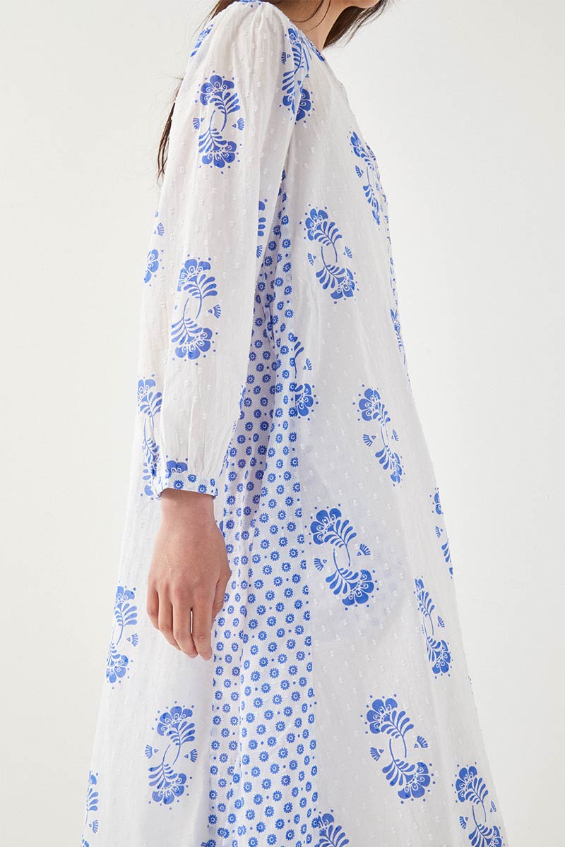 Amber Printed Dress White