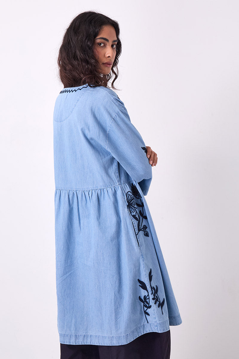 Andie Embroidered Denim Dress