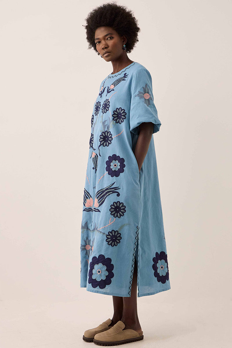 Anyar Applique Placement Embroidery Dress