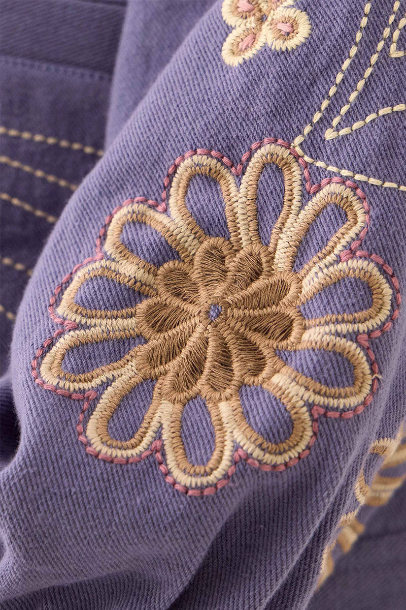 Anyar Botanical Embroidered Cotton Twill Jacket