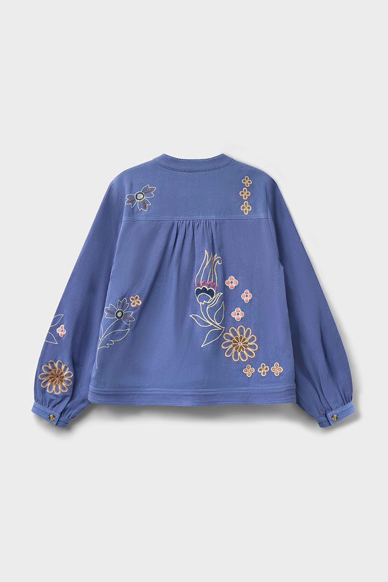 Anyar Botanical Embroidered Cotton Twill Jacket