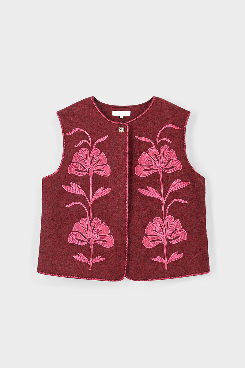 Astrid Wool Embroidered Gilet