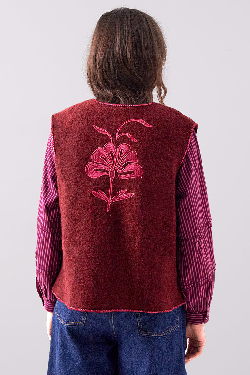 Astrid Wool Embroidered Gilet
