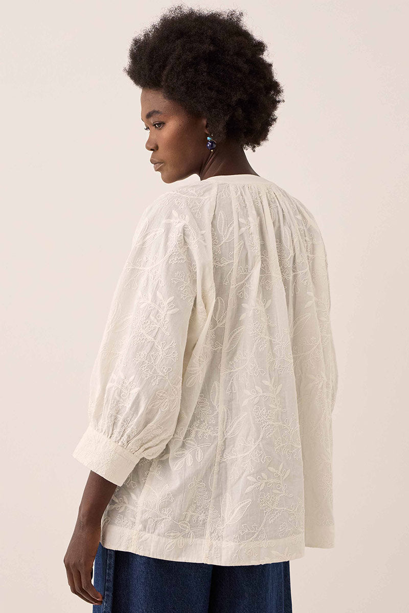 Ateta Tonal Embroidered Blouse