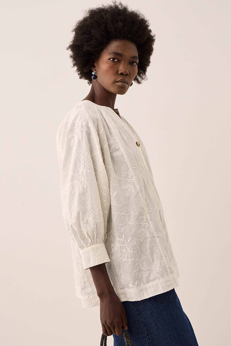 Ateta Tonal Embroidered Blouse