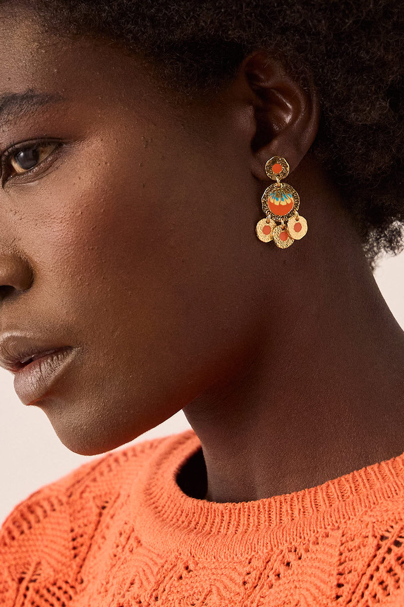 Illusion Hammered Gold-Plated Earrings