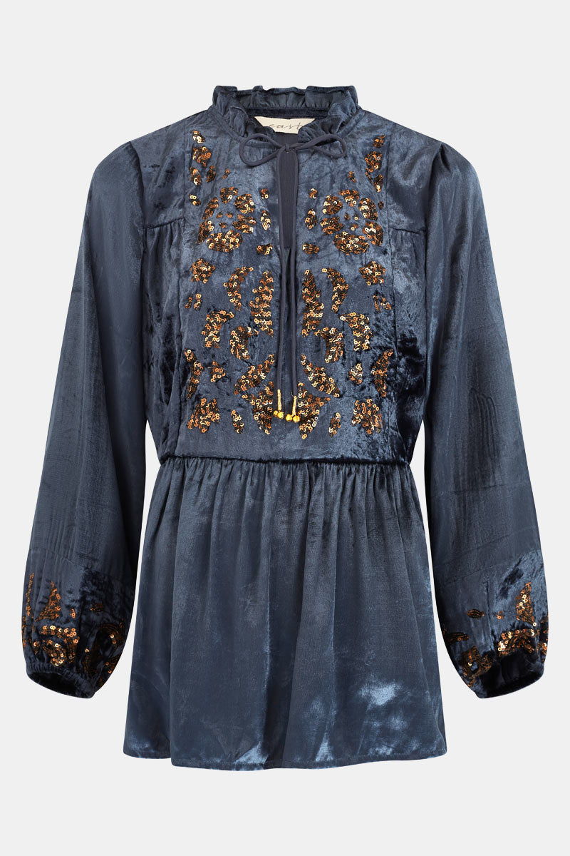 Brogan Velvet Embellished Top