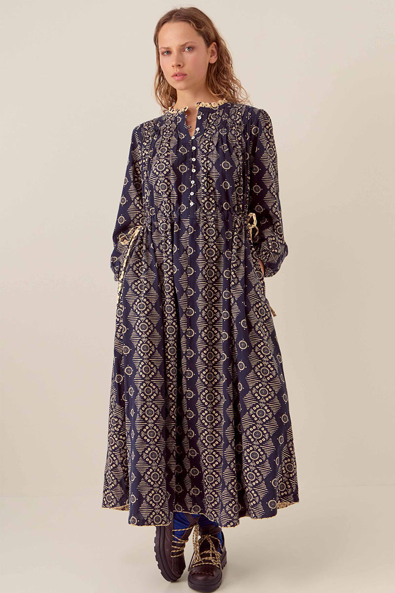 Celine Textured Cotton Midi Dress