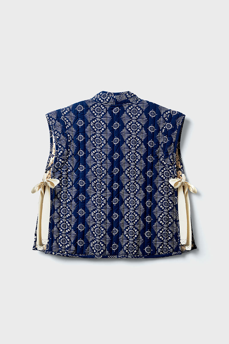 Celine Printed Textured Cotton Gilet