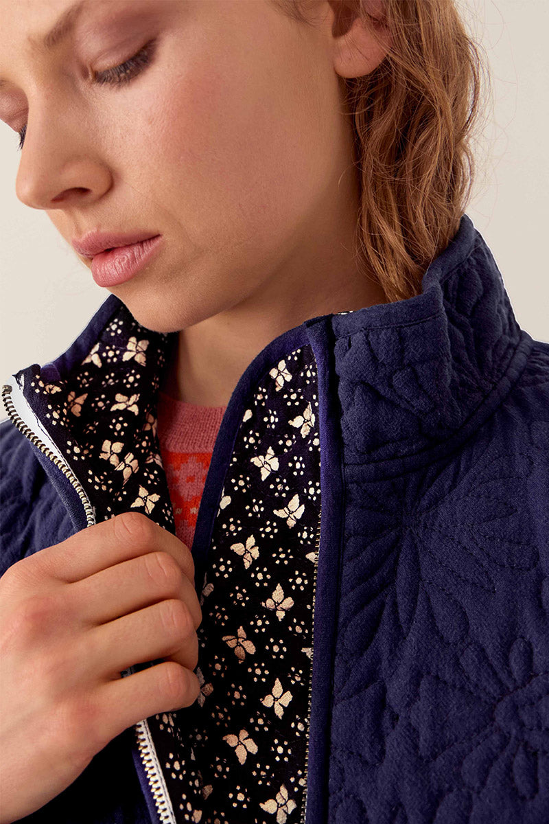 Celine Lightly Quilted Floral Stitch Jacket