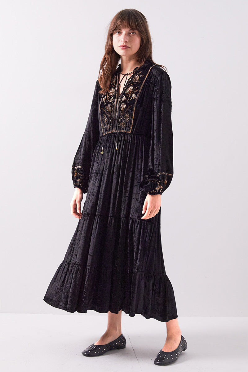 Ciara Velvet Embroidered Dress Ciara Velvet Embroidered Dress