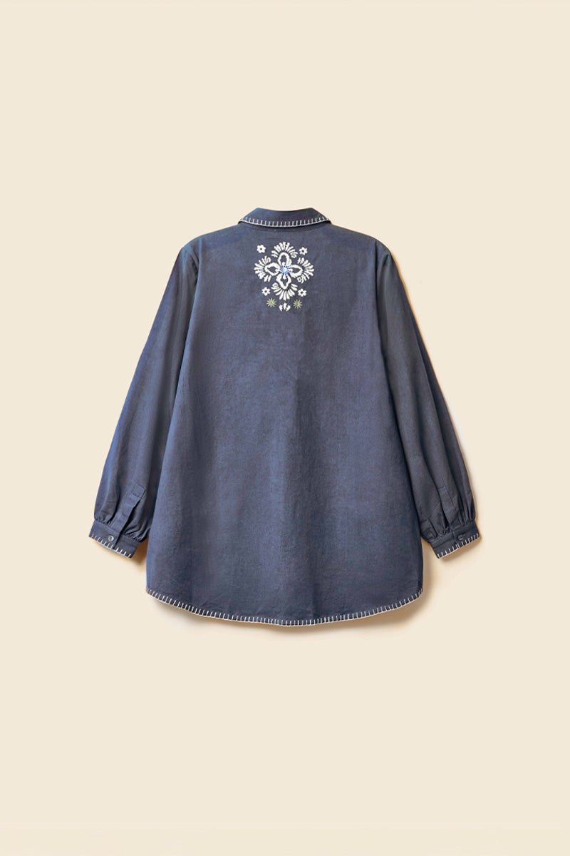 Cora Floral Embroidered Cotton Shirt