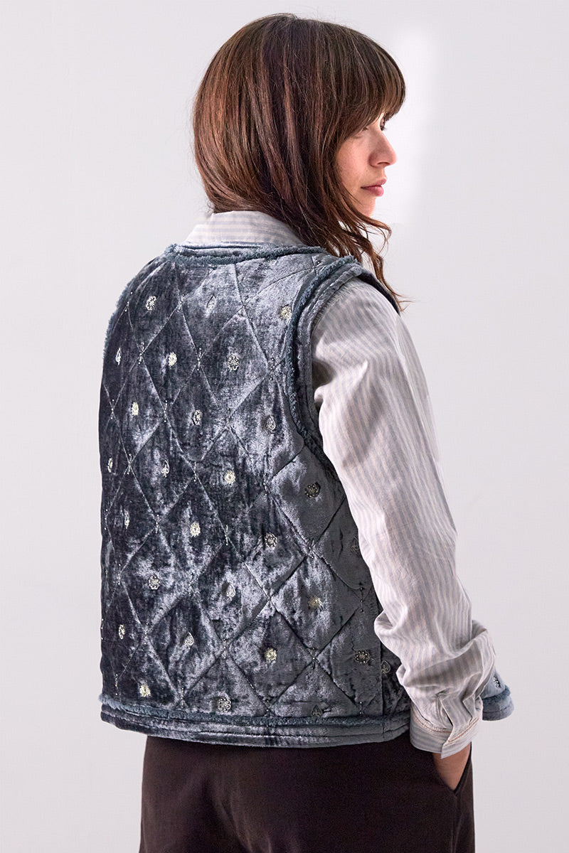 Dani Velvet Quilted Gilet