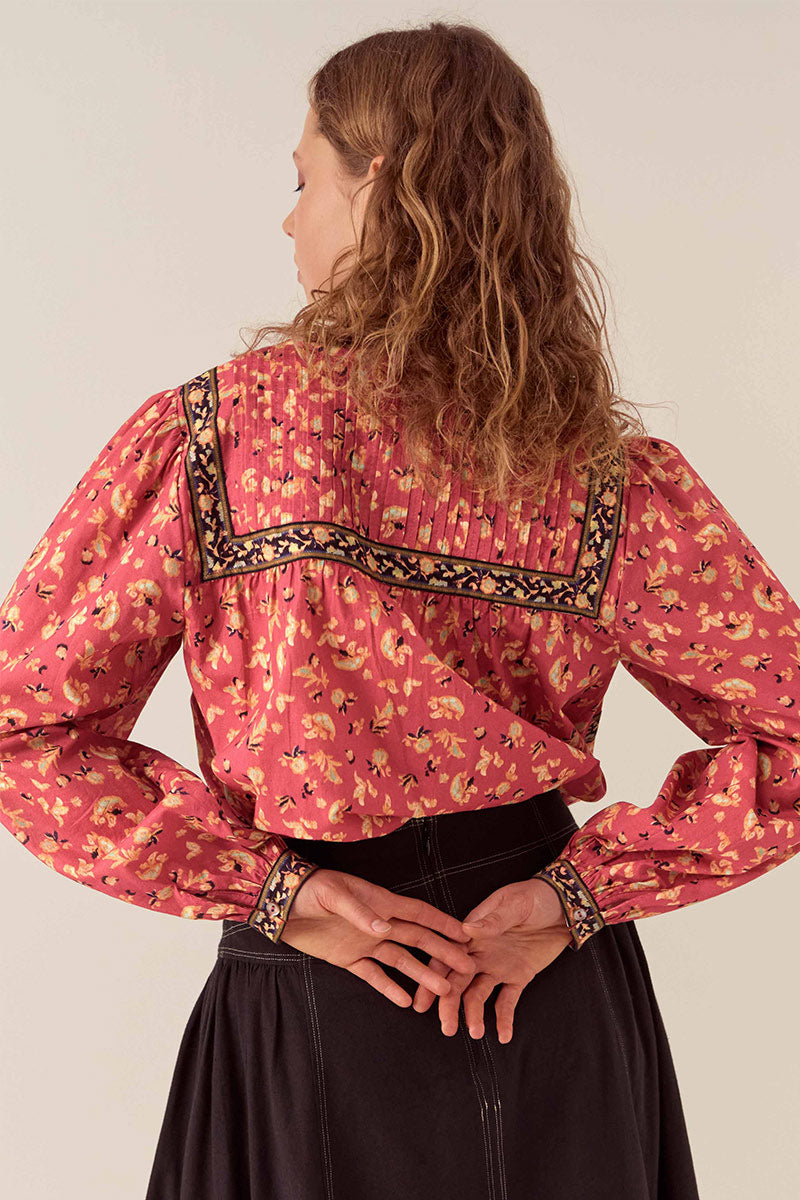 Darney Floral Print Cotton Top