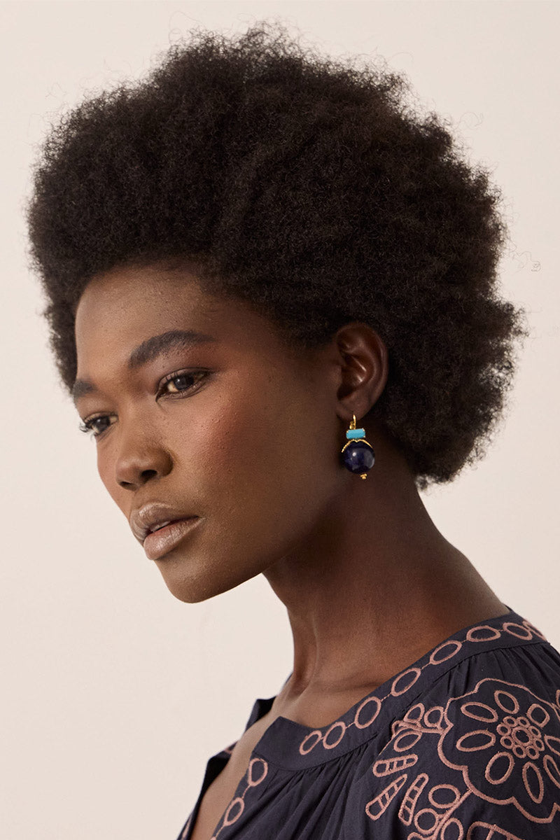 Vintage Style Gold-plated Resin Earrings