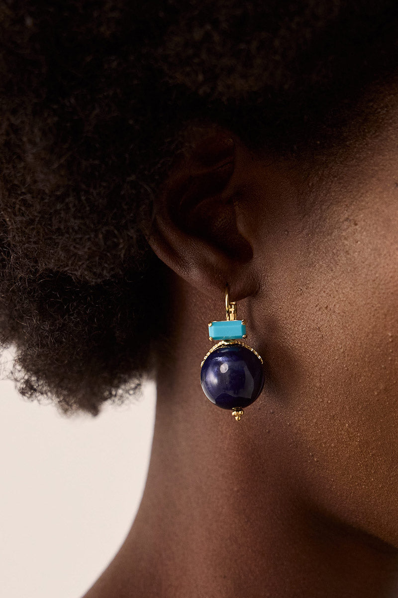 Vintage Style Gold-plated Resin Earrings