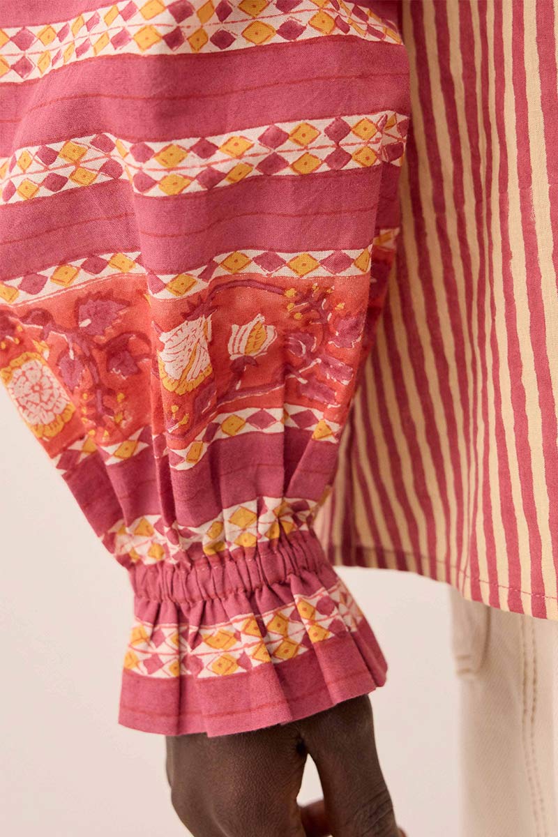 Devyn Hand Block Print Cotton Top