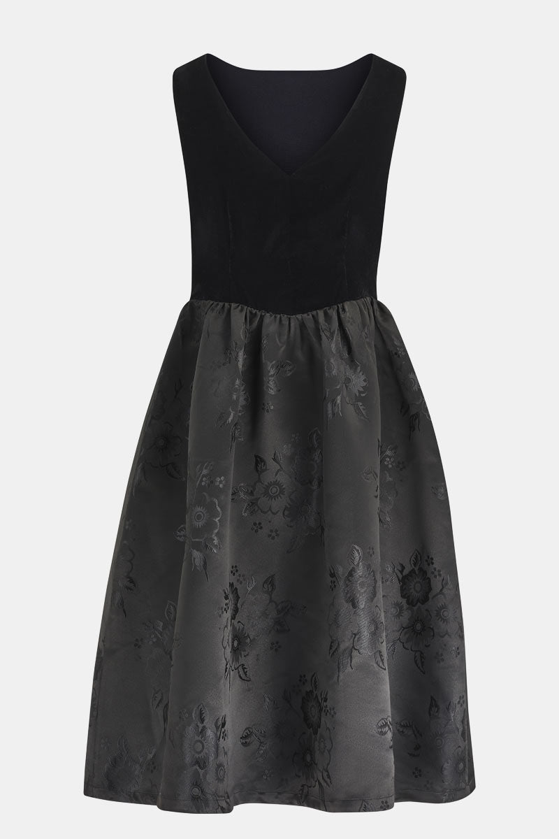 Dillys Black Velvet Cloqué Dress