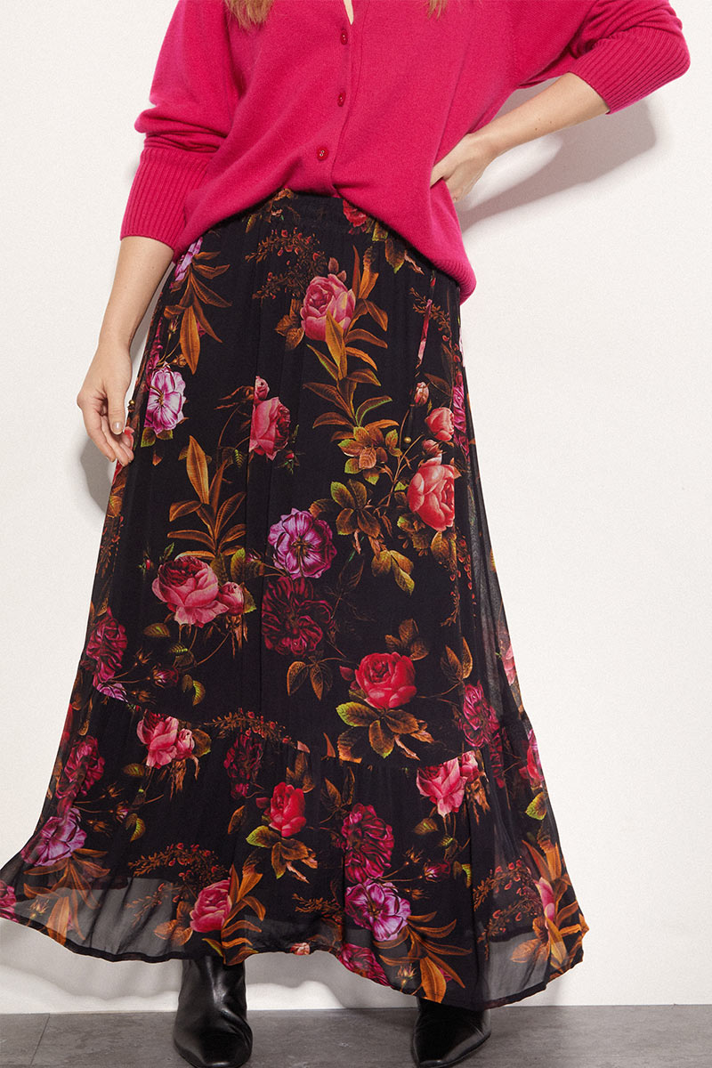Dylan Floral Print Maxi Skirt