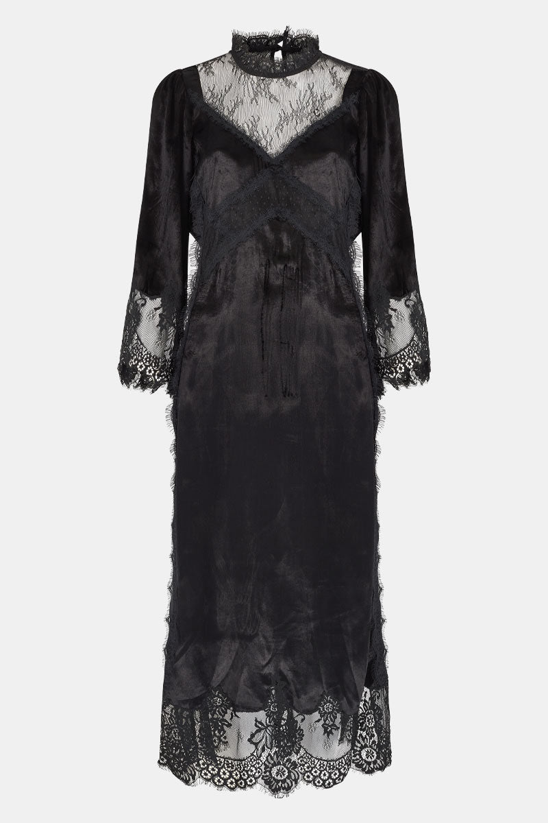 Fiadh Velvet Sheer Lace Dress