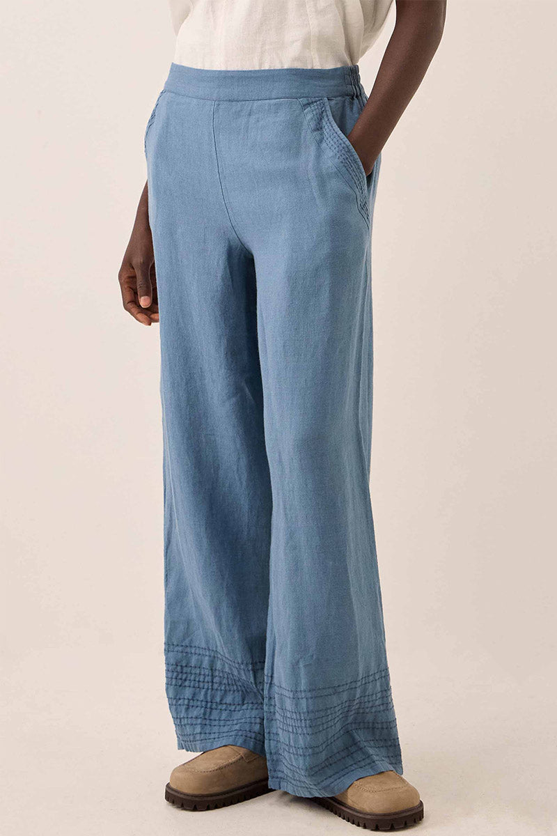 Hetta Linen Tonal Embroidery Trousers