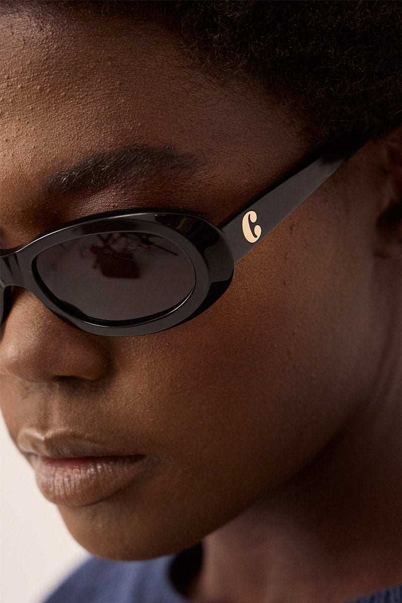 Louis Oval Sunglasses Black