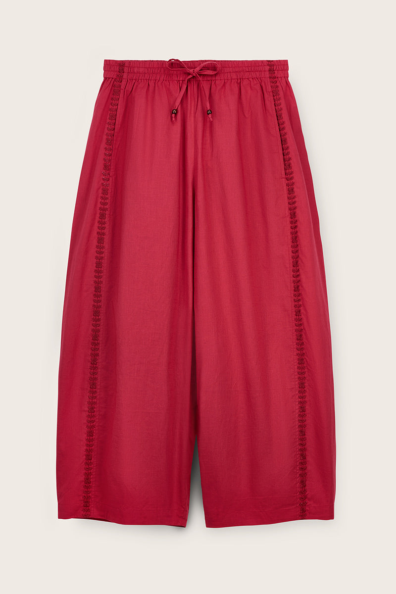 Irina Cotton Embroidered Trousers