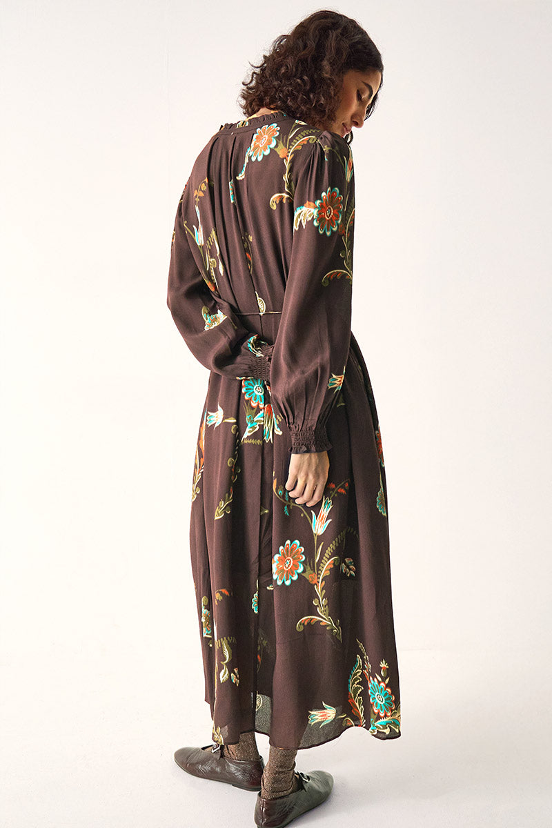 Jeanie Botanical Print Maxi Dress