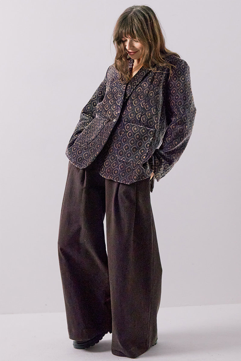 Jesi Printed Velvet Tailored Blazer