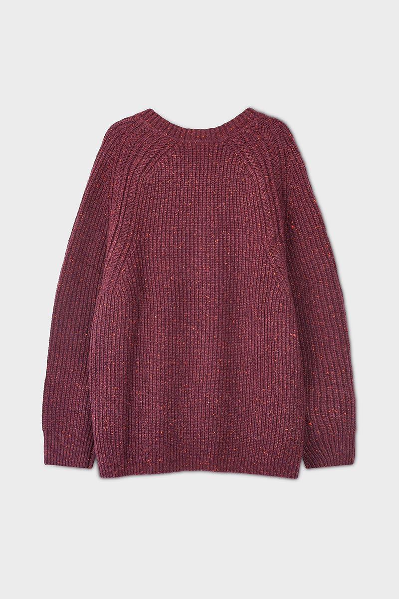 Jiya Donegal Knit Sweater Berry