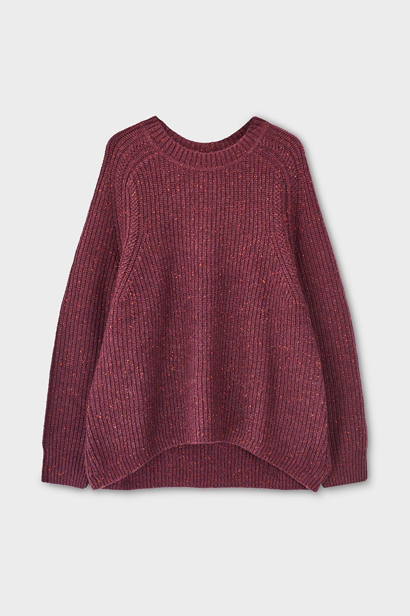 Jiya Donegal Knit Sweater Berry