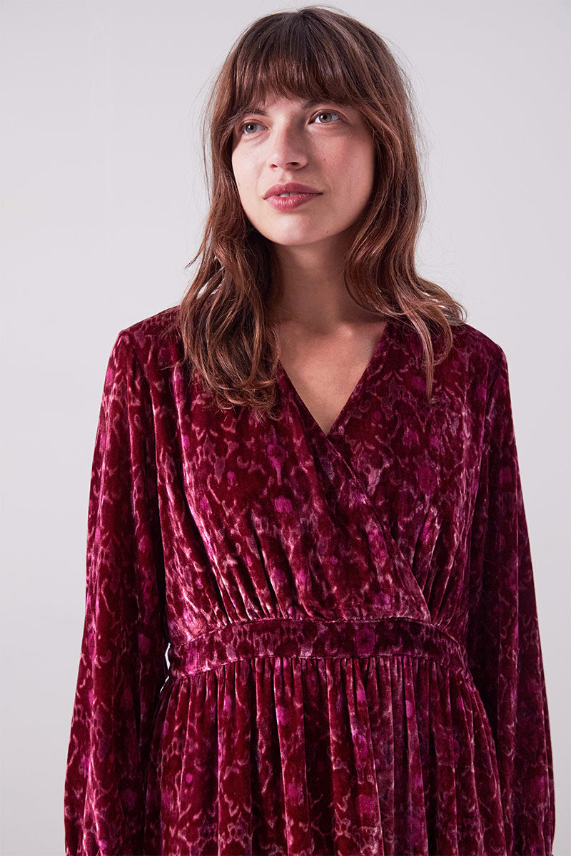 Jude Paisley Velvet Dress