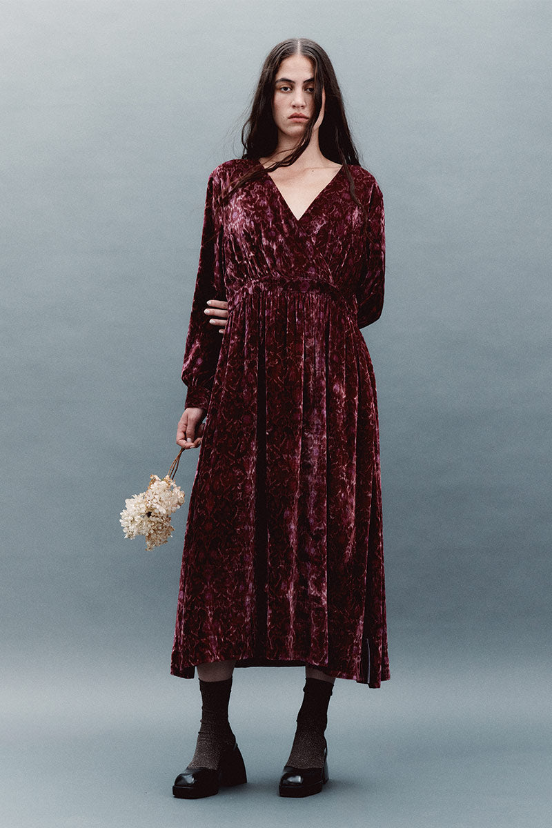 Jude Paisley Velvet Dress