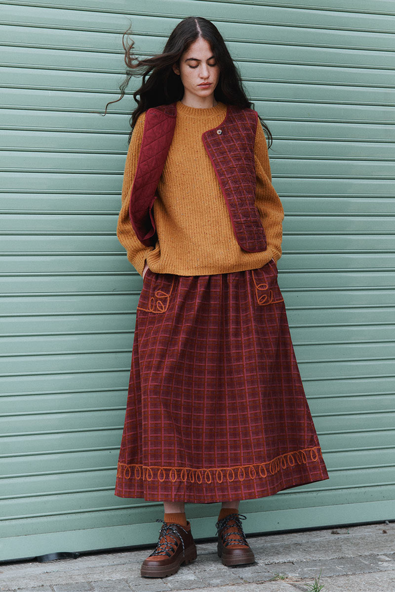 Karina Printed Cord Skirt