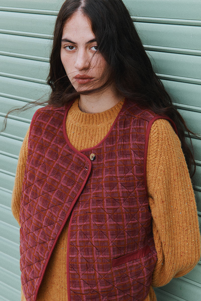 Karina Quilted Cord Gilet