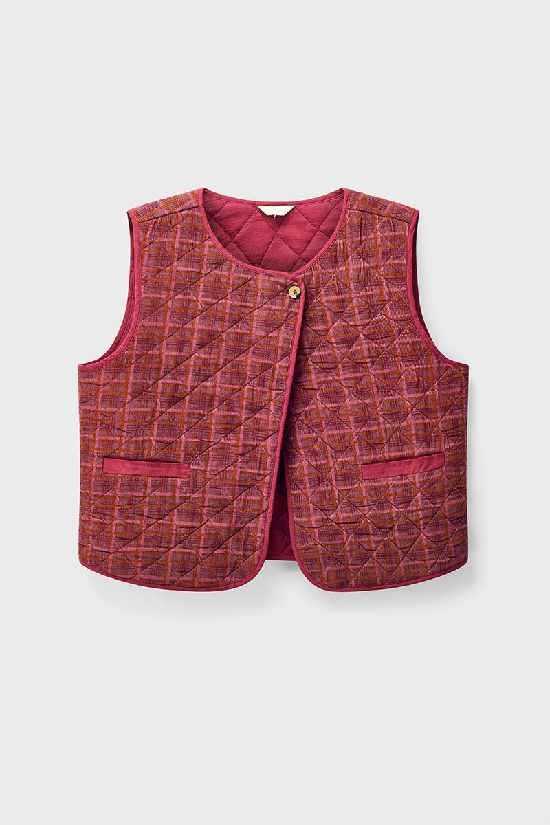 Karina Quilted Cord Gilet