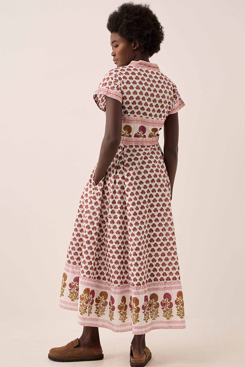 Karmen Hand Woodblock Cotton Dress
