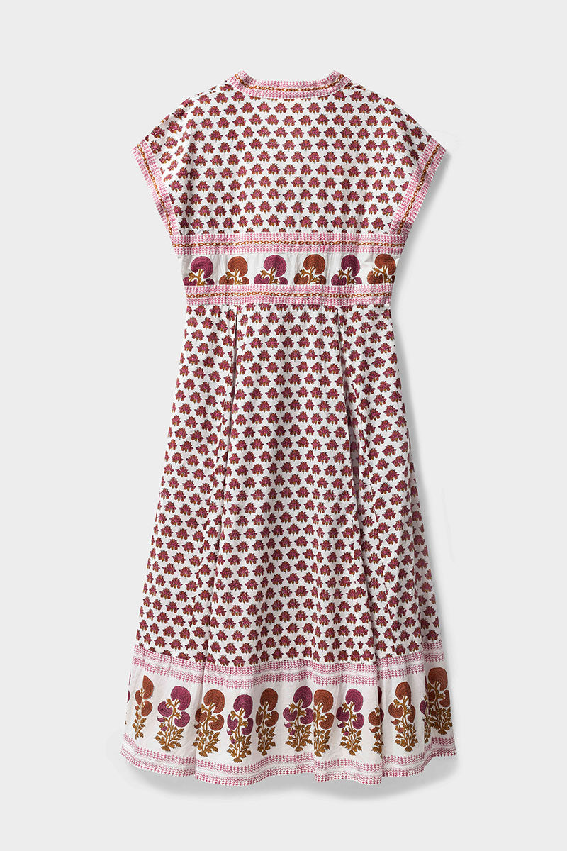 Karmen Hand Woodblock Cotton Dress